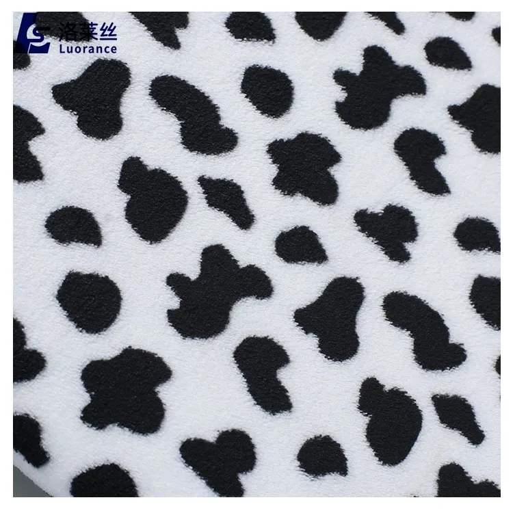 Tela de diseño de vaca blanca y negra, manta de doble cara, franela de poliéster 100%