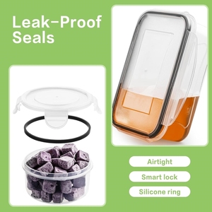 EASGA Rectangular Plástico 800ml Contenedor de alimentos transparente, Caja de embalaje de plástico PP, Caja de almacenamiento de alimentos de cocina sellada - Product Image 5