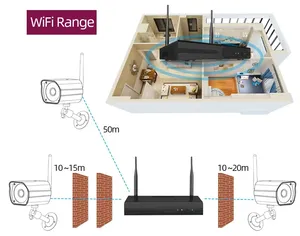Tuya 8CH 3MP sistema de seguridad WiFi inalámbrico al aire libre IP CCTV Cámara Kit con Color visión nocturna AI detección inalámbrica Nvr Kit - Product Image 6