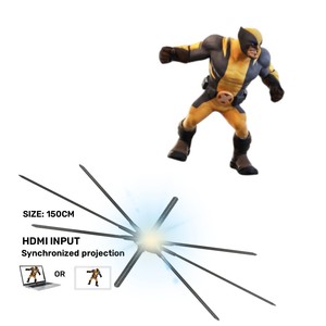 Компьютерный HDMI-синхронизация 3d светодиодный голограммный вентилятор ПК интерактивный 150 см 3d вентилятор голограмма проектор защита HDMI-INPUT - Product Image 1
