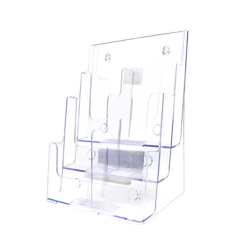 Yobest Factory's PVC 4-Stufen-Broschürhalter 6 Zoll 6 Zoll × 9 Zoll klar acryl-Displays faltbare Einzelhandels-Display OEM ODM Extrusionsform