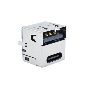 高速二合一USB 14针C型连接器usb-a母180度垂直PD快速充电端口，用于汽车充电器 - Product Image 5