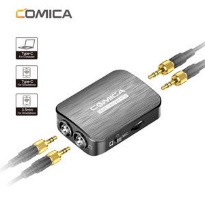 COMICA Micrófono Lavalier desmontable y multifuncional de doble cabezal (para interfaz de 3,5mm y interfaz de teléfono inteligente y computación de interfaz de mm - Product Image 1