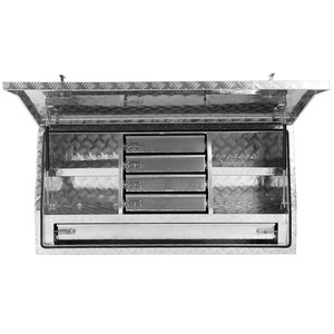 带钥匙孔盖的双丁字锁双锁抽屉铝制水和卡车工具箱 - Product Image 4