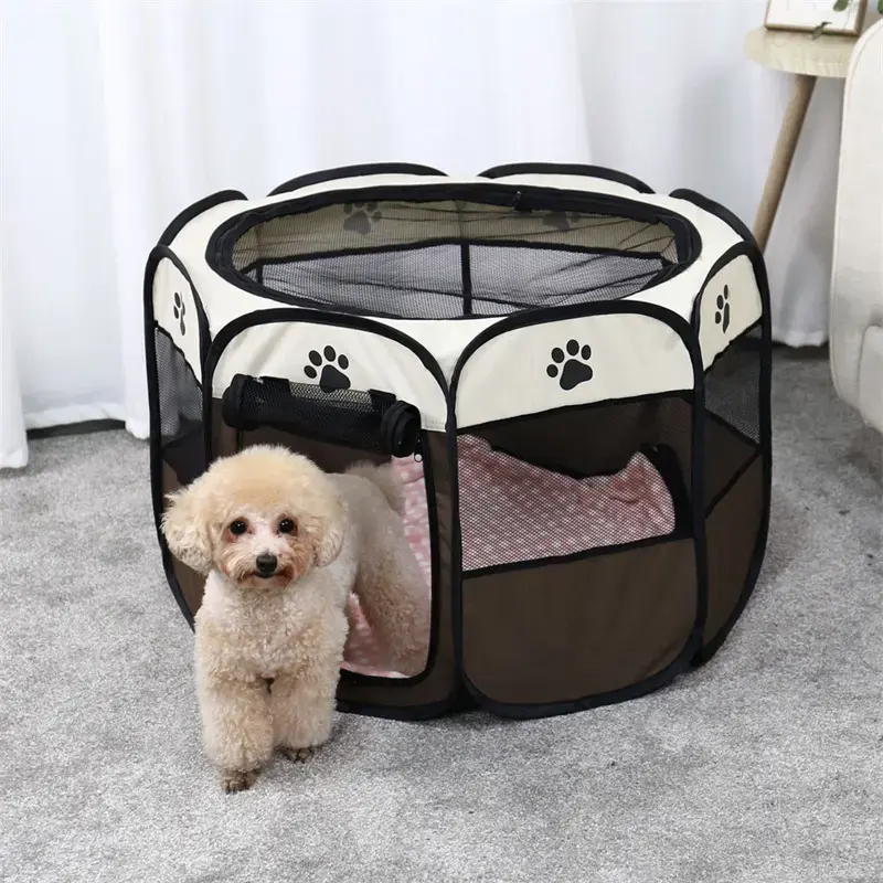 Mới Xách Tay Mềm Có Thể Gập Lại Pet Playpen Chó Mèo Mô Hình Rắn Thoáng Khí Thép Không Gỉ Thủy Tinh Kim Loại Thể Thao Ngoài Trời Tập Thể Dục