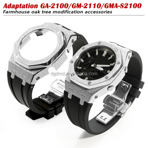 GMAS2100 Mod seti buzlu durumda pembe kauçuk kayış bant yedek parçaları GMA-S2100 GA-2100/2110/B2100 GM-2100 çelik altın saatler - Product Image 2