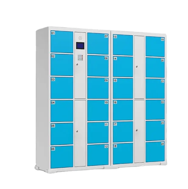 BAIWEI Steel smart employee lockers for clothes face recognition, fingerprint intelligent cabinet system development