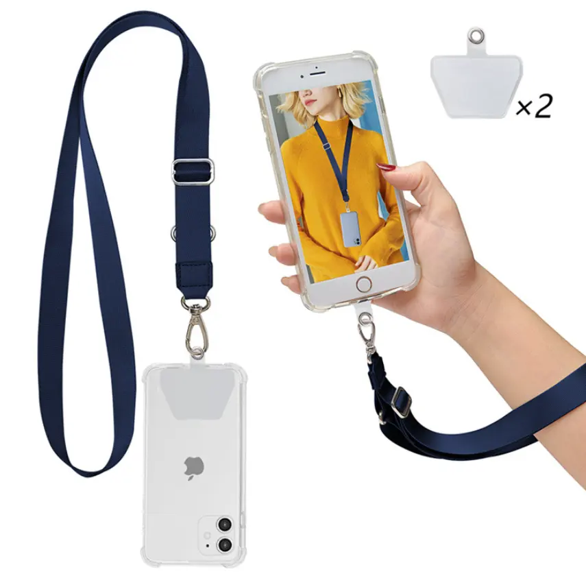 새로운 텔레스코픽 손목 끈 다기능 휴대 전화 로프 투명 가스켓 끈