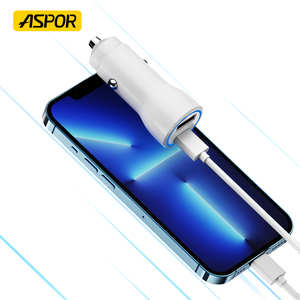 Aspor A910 Portable Phone Fast <strong>Charger</strong> With LED Light Car <strong>Charger</strong> Quick Charge PD +QC Car <strong>Charger</strong> Dual Usb - Product Image 6