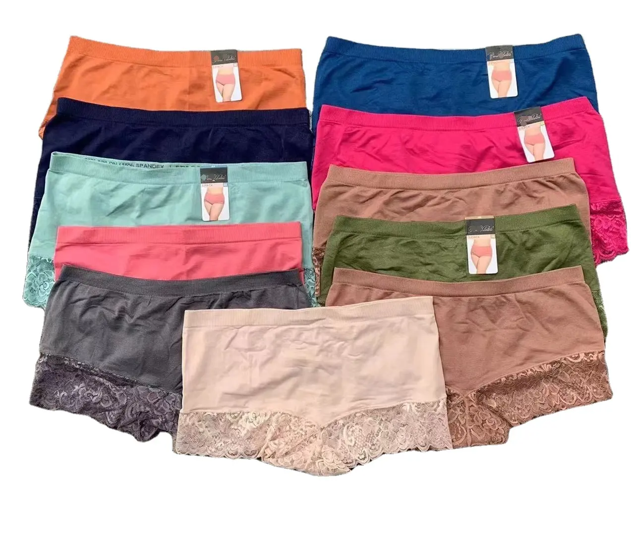 Pantalones cortos de talla grande para mujer, Bóxer ligero para Yoga, sin costuras, encaje, Senegal, Perú