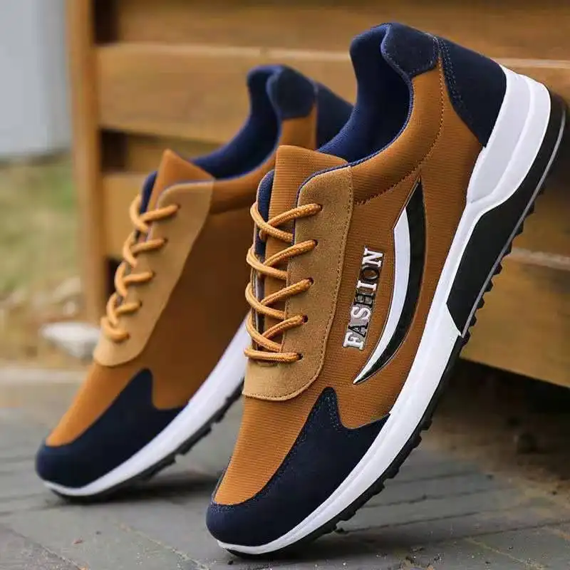 Zapatillas de deporte para hombre de nuevo diseño, al por mayor precio de fábrica, zapatos informales para caminar para hombre, zapatos de cuero PU