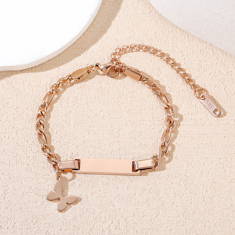 Rose gold Childrens bracelet butterfly