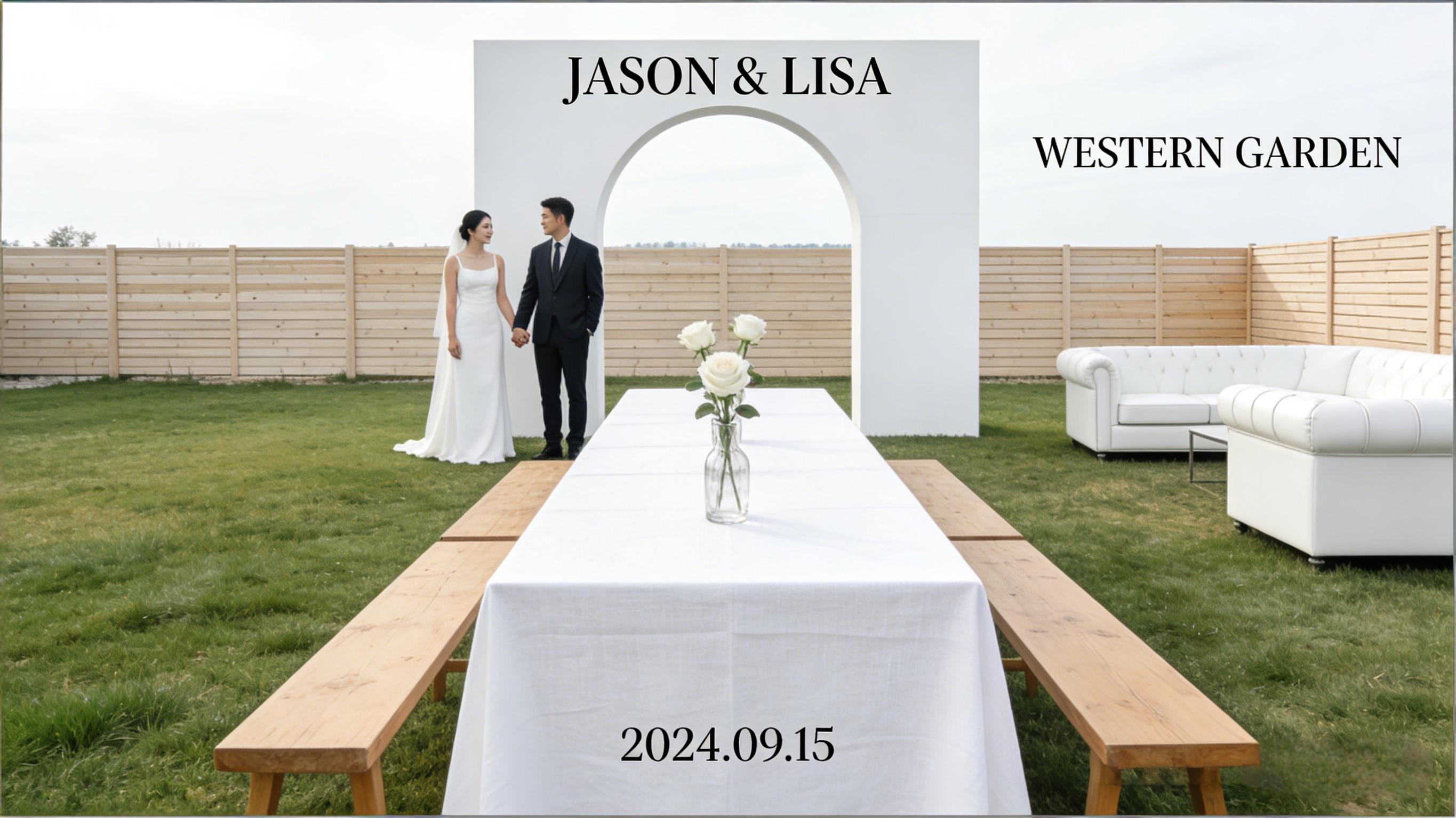 Mariage minimaliste en extérieur, blanc ivoire pur