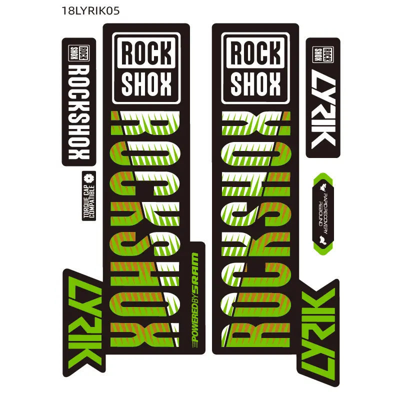 Etiqueta de papel adesivo para etiquetas de ouro, etiqueta de papel adesivo lyrik ROCK-SHOX, decalque de rockshox para bicicleta de montanha