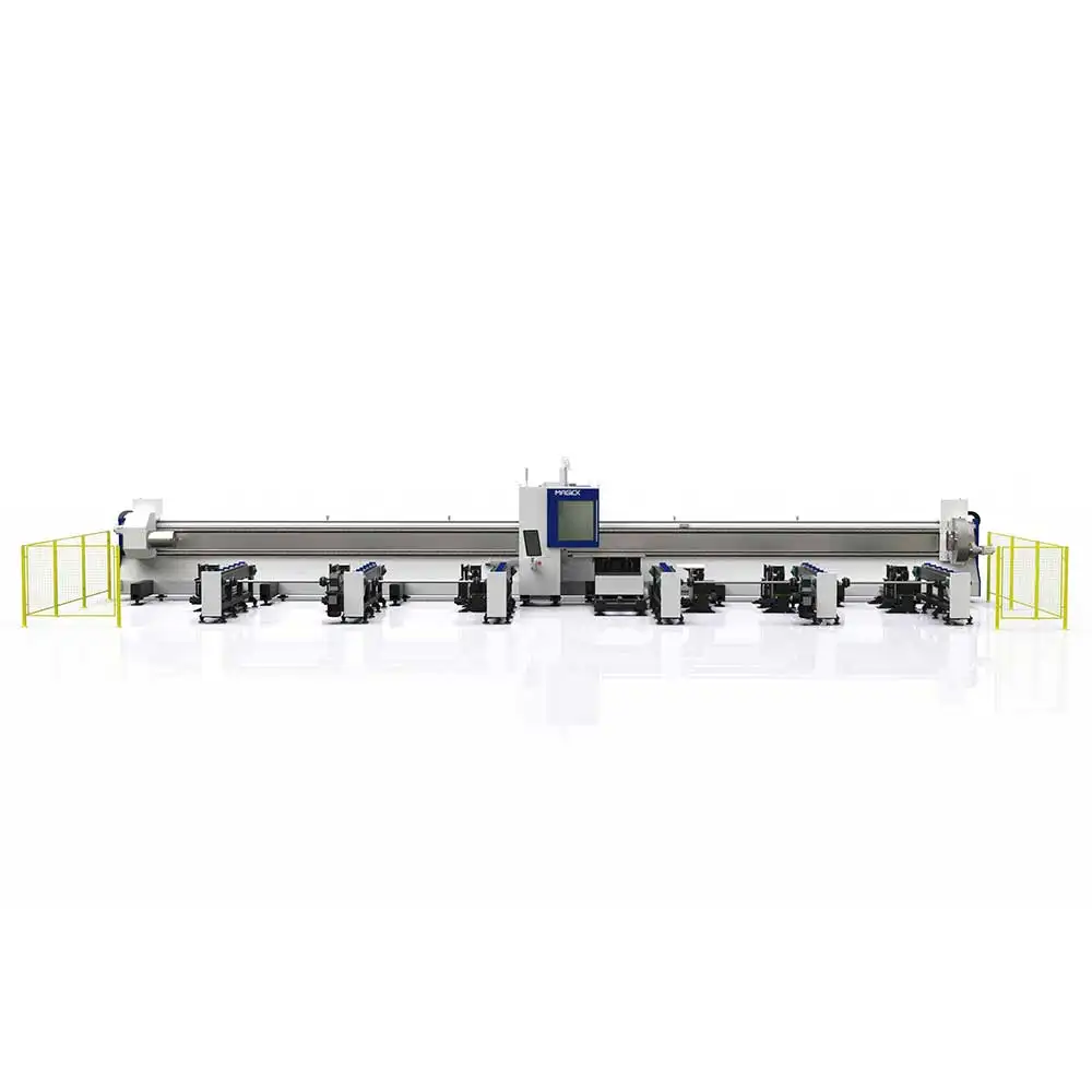 Tự động xếp dỡ hệ thống 3000W nhôm kim loại ống CNC sợi Laser máy cắt thiết bị