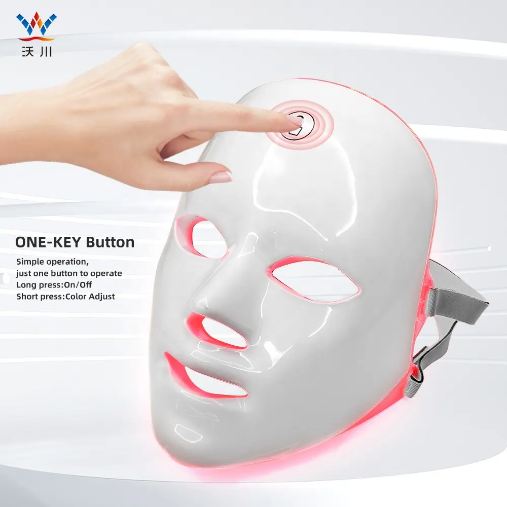사용자 정의 로고 도매 최고의 아름다움 Led 광자 얼굴 붉은 빛 치료 USB 얼굴 마스크 무선 장치 얼굴 7 에서 1 Led 여드름