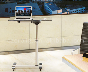 Rolling Laptop <strong>Table</strong> Height Adjustable <strong>Computer</strong> Mobile <strong>Notebook</strong> Stand Desk With Wheels Casters - Product Image 5