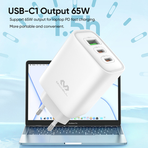 Miccell USB Type C Adapter Mobile Phone Charger 3Ports Type C Charger Pd 65W <strong>Us</strong> Eu <strong>Au</strong> <strong>Plug</strong> Fast Charging Travel Charger - Product Image 3