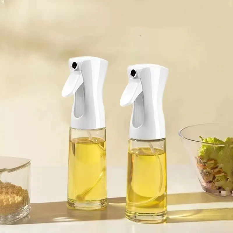 Pulverizador de cocina para barbacoa, dispensador de aceite, tipo de prensa, botella de spray de aceite de oliva de vidrio PP PET para cocinar