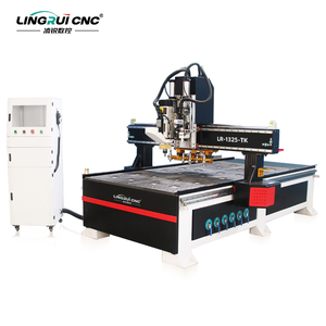 6 riviste di cambio utensile lineare piattaforma di adsorbimento a vuoto di grandi dimensioni 1300*2500 Router Cnc con coltello vibrante e CCD - Product Image 2