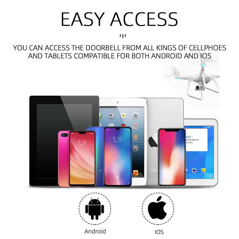 Wifi Smart Wireless Intercom Doorbell M13 Anti-Theft Monitoring Remote Voice Video Doorbell
