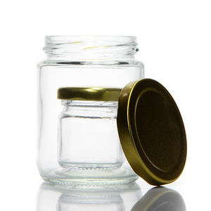 Bulk Popular 300ml / 420gm Size Round Glass Honey <strong>Jar</strong> / Jam <strong>Jar</strong> / <strong>Chutney</strong> <strong>Jar</strong> With Metal Lids Id