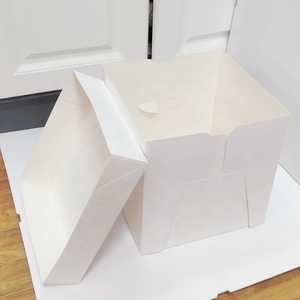 12x12x6 Bottom and Separate Lids Style White Cardboard Paper Cake Box Cake Packaging Box Custom Bakery <strong>Boxes</strong> - Product Image 2