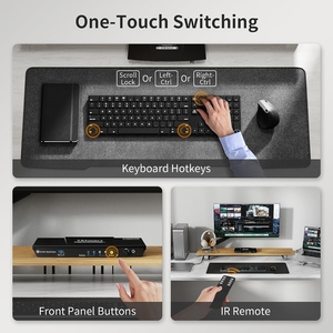 TESmart USB 3,0 HDMI Conmutador KVM 1 Monitor 2 Ordenadores 4K @ 60Hz Botón de acceso rápido Emuladores EDID remoto L/R Audio Conmutador KVM de 2 puertos - Product Image 6