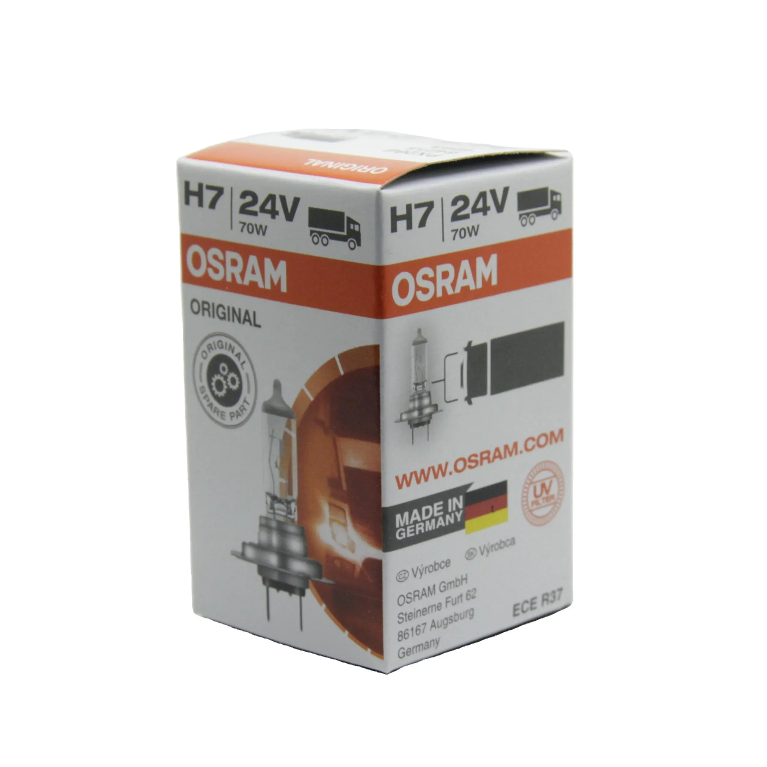 OSRAM H7 64215 24V 70W halojen far ampulü PX26d, otomotiv aydınlatma sistemi, araba aksesuarları far, yedek parça