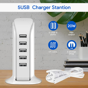 5-Port çoklu cihaz şarj standı istasyonu hızlı şarj USB manyetik telefon şarj standı Apple iPhone iPad Android için - Product Image 6