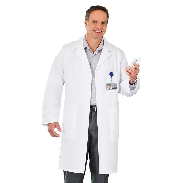 Unisex Lab Coat for Hospital School Students Doctors Uniforms Washable Cotton Medical Doctor Lab Coat