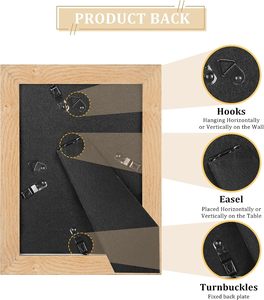Resim çerçevesi 4 Set, doğal ahşap fotoğraf çerçevesi ekran resimleri 4x6 Mat veya 5x7 pleksiglas Mat olmadan - Product Image 5