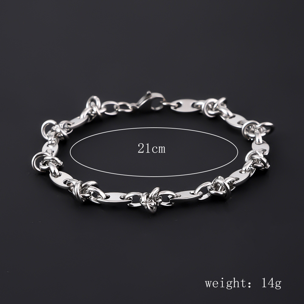 6mm pig nose knotted bracelet - 21cm