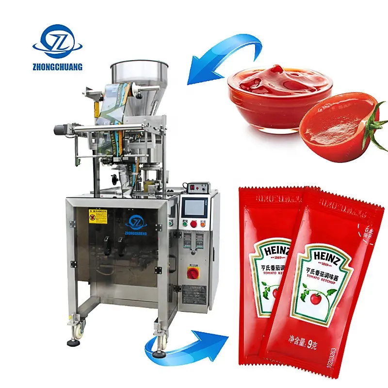 Envasadora Vertical automática multifunción, máquina de embalaje de tomate, kétchup, precio barato