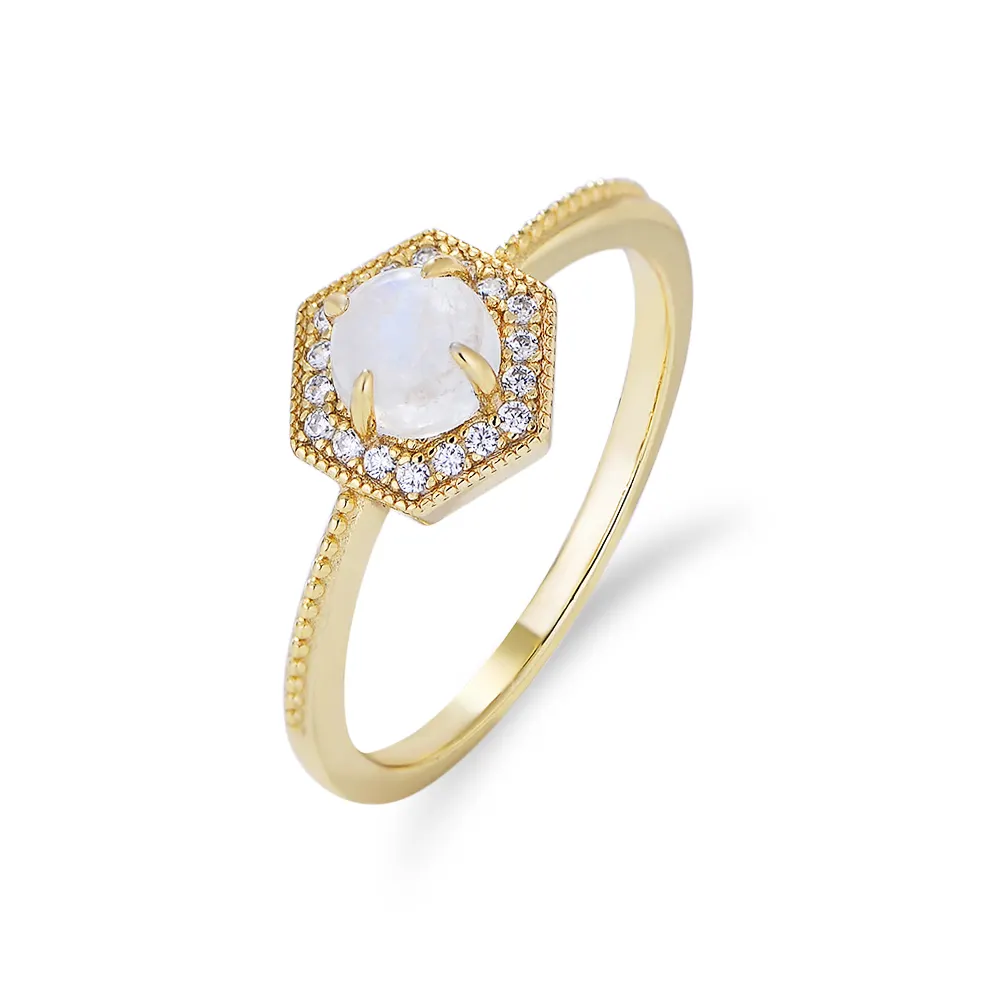 Il design in stile moderno della fabbrica di produzione di gioielli professionale vende bene l'anello di morganite personalizzato dal design di lusso