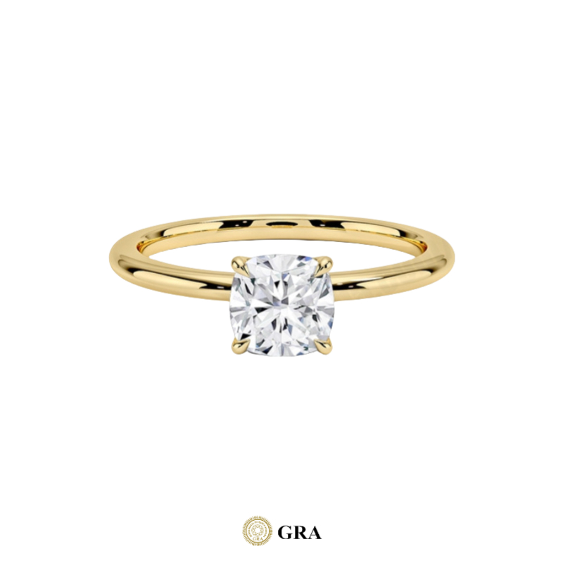 1ct cushion moissanite+GRA certificate