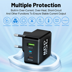 Fabrika doğrudan taşınabilir USB duvar şarj 35W GaN şarj 2 port USB-A + USB-C QC3.0 + PD hızlı şarj için Apple Android telefon için - Product Image 2