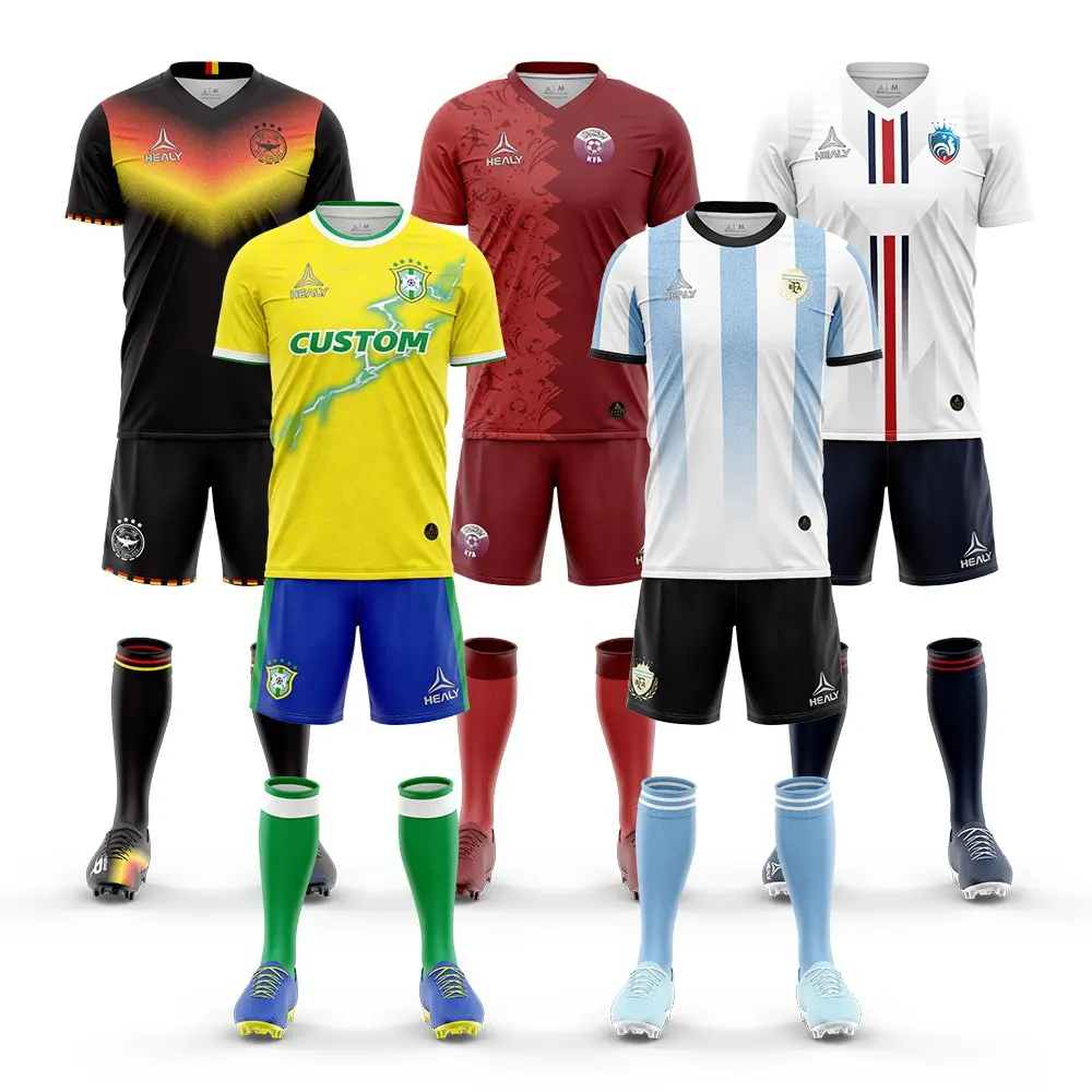 カスタムプレーヤーバージョンホームサッカージャージーは、国際リーグのサッカーの試合ユニフォームを設定します