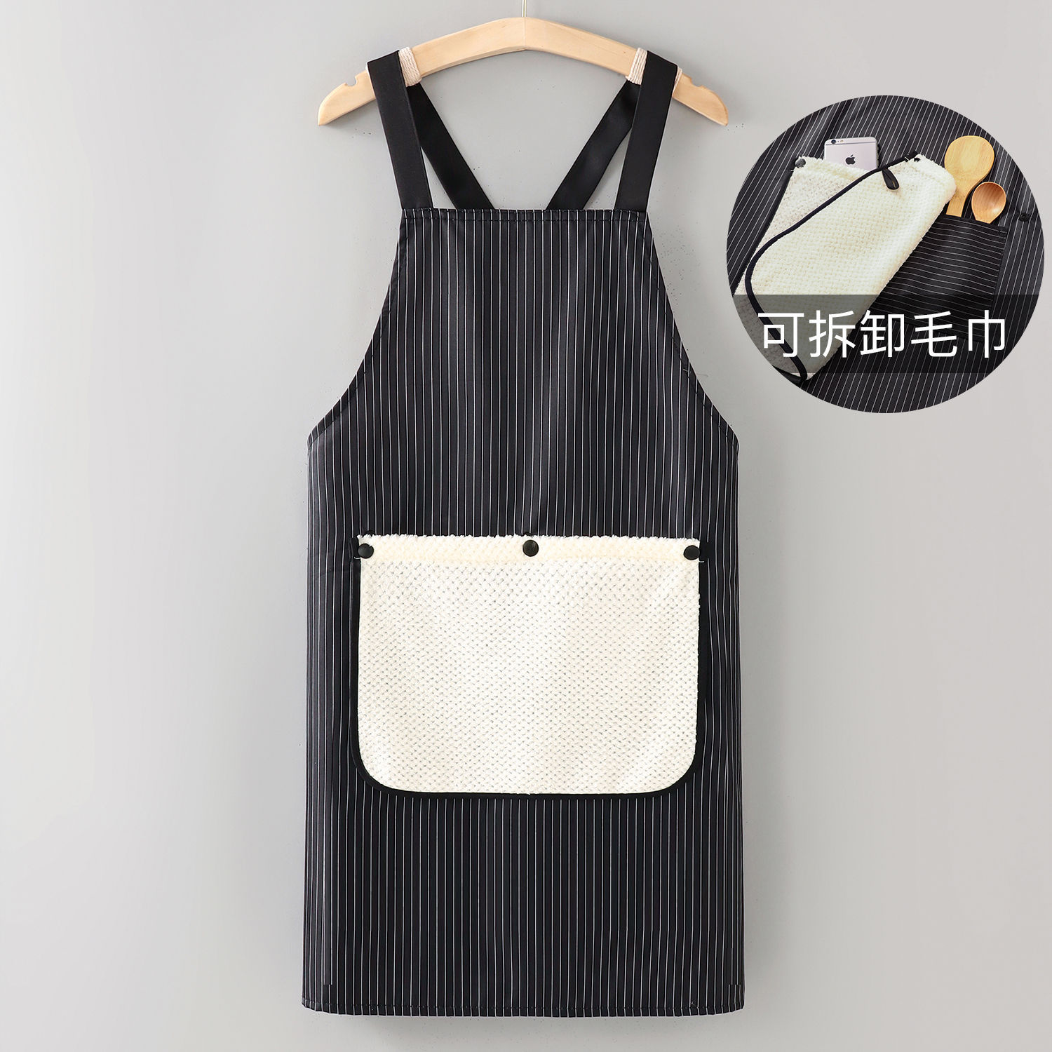 Sangle croisée noire, imperméable et effaçable.