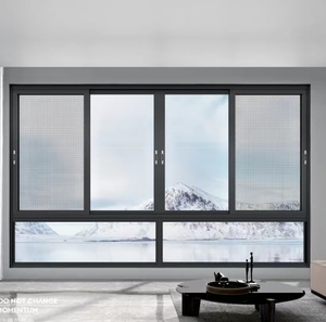 Modern Design Thermal Insulation Aluminum <strong>Window</strong> Gold Sliding Double Glass Sliding <strong>Window</strong> - Product Image 2