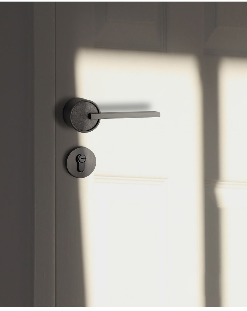 Professional Quality Leather Zinc Door Handle Luxury Lock Door Handle Indoor