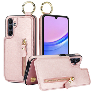 עבור Samsung a15 a25 a55 pu עור ארנק כרטיס חריץ נייד כיסוי אחורי עבור s24 אולטרה s23 a71 a71 zipper ארנק נייד תיק רוכסן