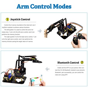 Mini Desktop 4-Achsen-Roboterarm-Kit pädagogische Stem Learning Arduino Robotics für Studenten und Kinder