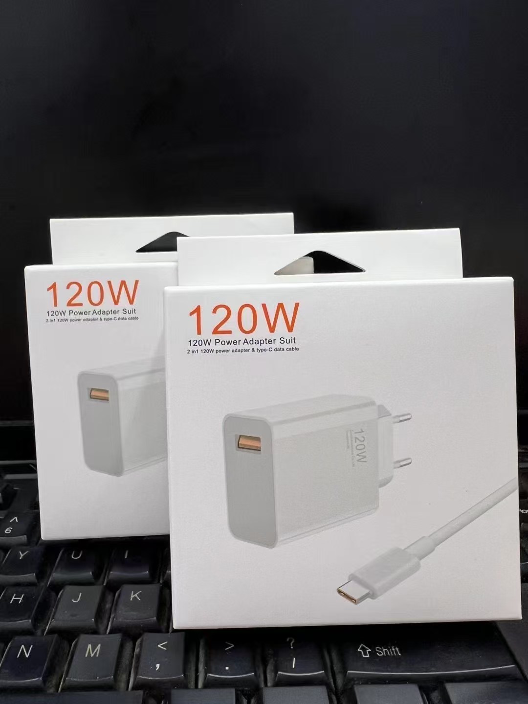 120W Charger with Cable EU White