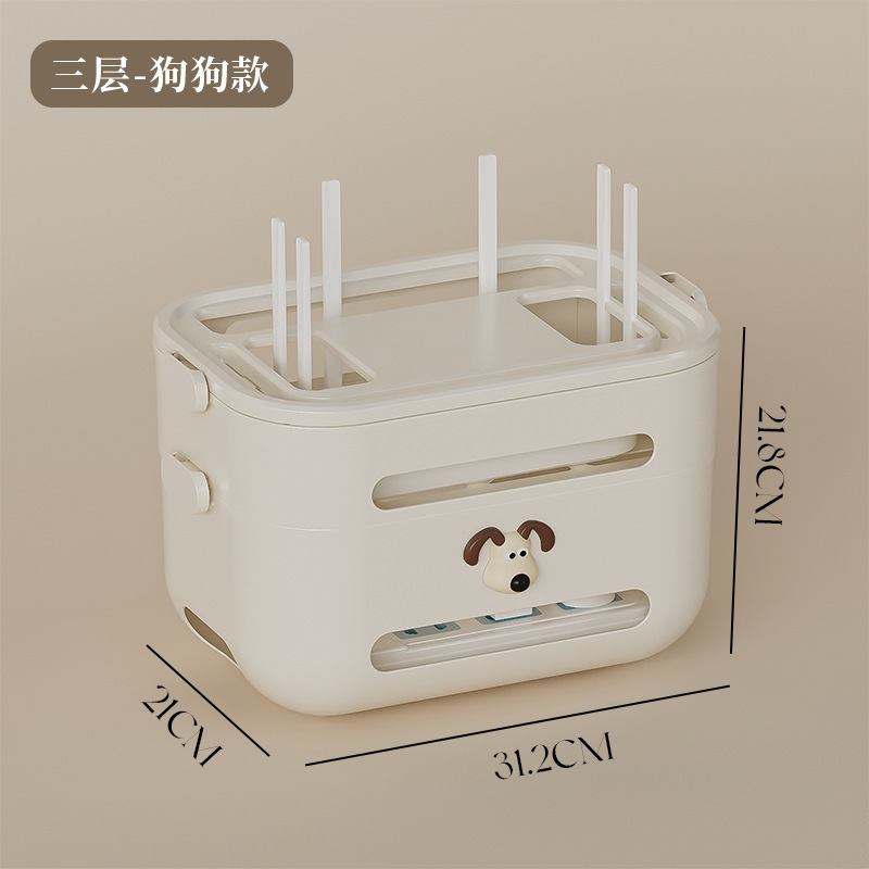 Router storage box, dog head design, two-layer