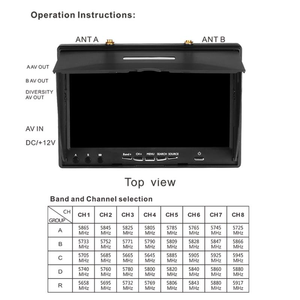 LS-5802D 7英寸液晶手持显示器5.8G DVR，带双接收视频遥控器ZLD - Product Image 3