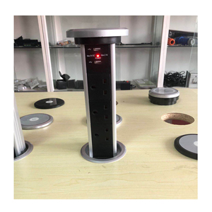带QI无线充电器的隐藏式弹出式usb桌面翻盖电源数据插头插座 - Product Image 4