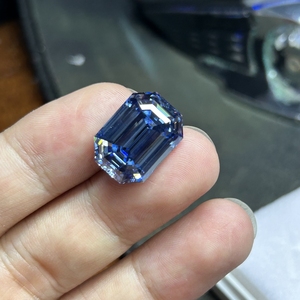 HQ אבני חן 13x18mm גדול גודל 16 קרט הגר"א תעודת Loose אמרלד לחתוך כהה כחול Moissanite יהלומים