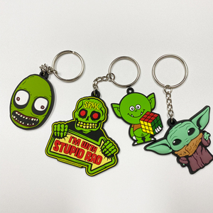 Factory Promotion Rubber <strong>Key</strong> Chains <strong>Key</strong> Holder Custom <strong>Shape</strong> 2D or 3D Soft Pvc <strong>Key</strong> Rings White Rubber Keychain Cartoon Set - Product Image 1