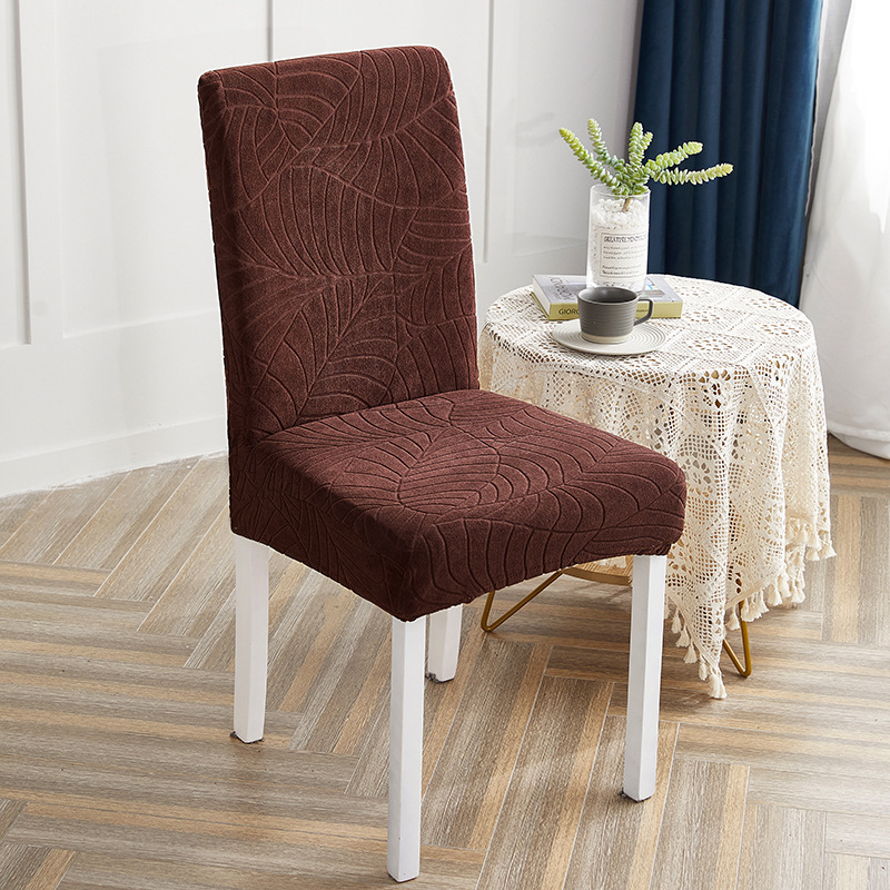 Café profundo-Jacquard impermeable hojas grandes